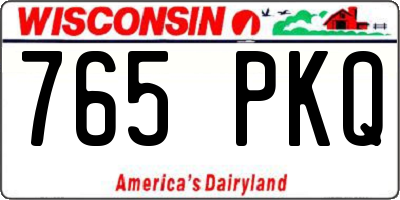 WI license plate 765PKQ