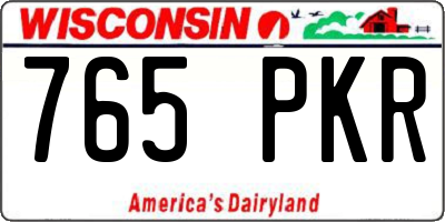 WI license plate 765PKR