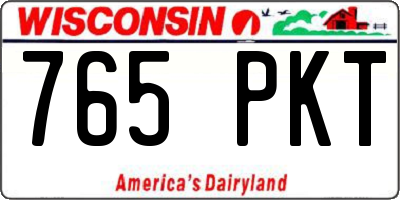 WI license plate 765PKT