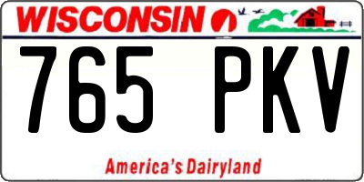 WI license plate 765PKV