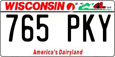 WI license plate 765PKY
