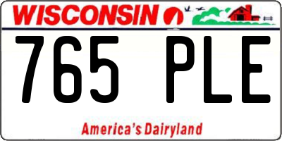 WI license plate 765PLE