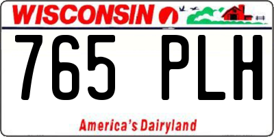 WI license plate 765PLH