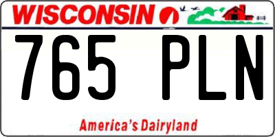 WI license plate 765PLN