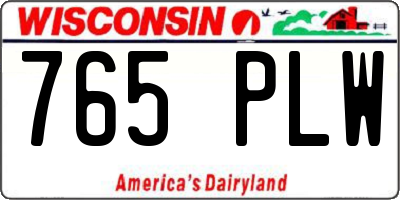 WI license plate 765PLW