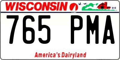 WI license plate 765PMA
