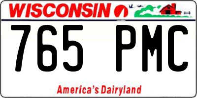 WI license plate 765PMC