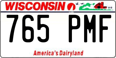 WI license plate 765PMF
