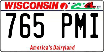 WI license plate 765PMI