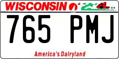 WI license plate 765PMJ