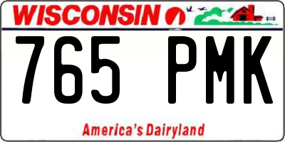 WI license plate 765PMK