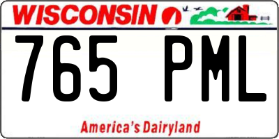 WI license plate 765PML