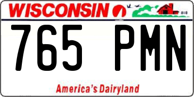 WI license plate 765PMN