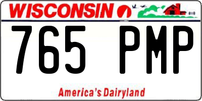 WI license plate 765PMP