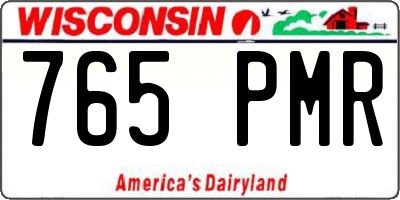 WI license plate 765PMR