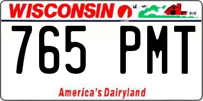 WI license plate 765PMT