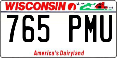 WI license plate 765PMU