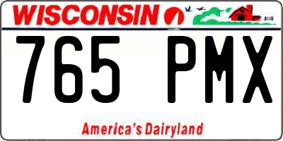 WI license plate 765PMX