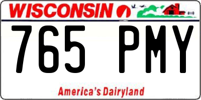 WI license plate 765PMY