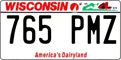 WI license plate 765PMZ