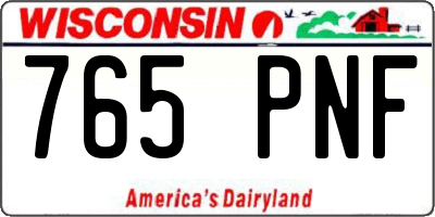 WI license plate 765PNF