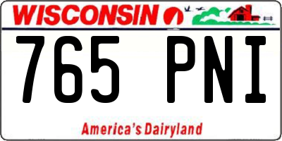 WI license plate 765PNI