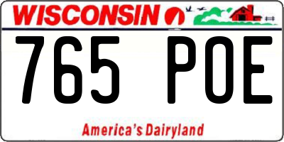 WI license plate 765POE