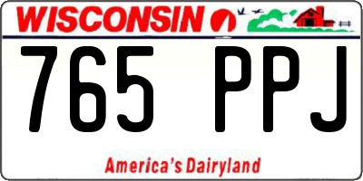 WI license plate 765PPJ