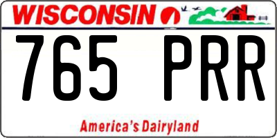 WI license plate 765PRR