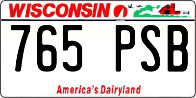 WI license plate 765PSB