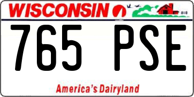 WI license plate 765PSE