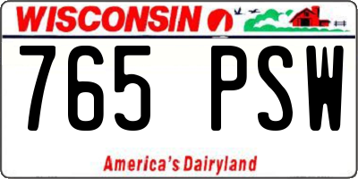 WI license plate 765PSW