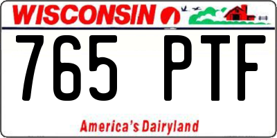 WI license plate 765PTF