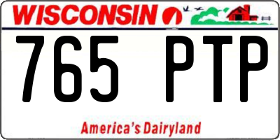 WI license plate 765PTP