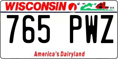 WI license plate 765PWZ