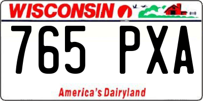 WI license plate 765PXA