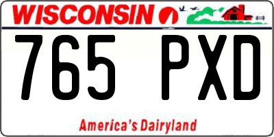 WI license plate 765PXD