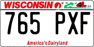 WI license plate 765PXF