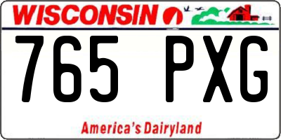 WI license plate 765PXG