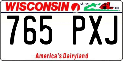 WI license plate 765PXJ