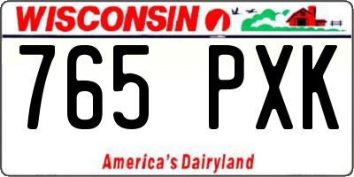 WI license plate 765PXK