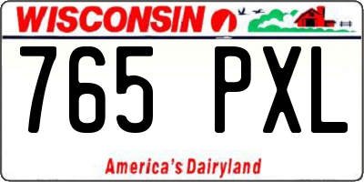 WI license plate 765PXL