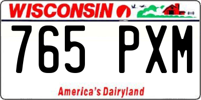 WI license plate 765PXM