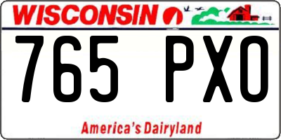 WI license plate 765PXO