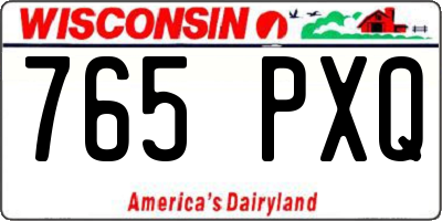 WI license plate 765PXQ
