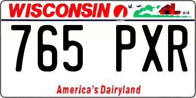 WI license plate 765PXR