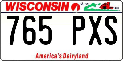 WI license plate 765PXS