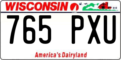 WI license plate 765PXU