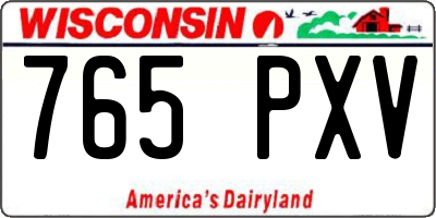 WI license plate 765PXV
