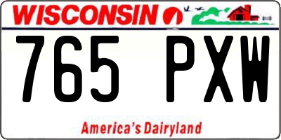 WI license plate 765PXW